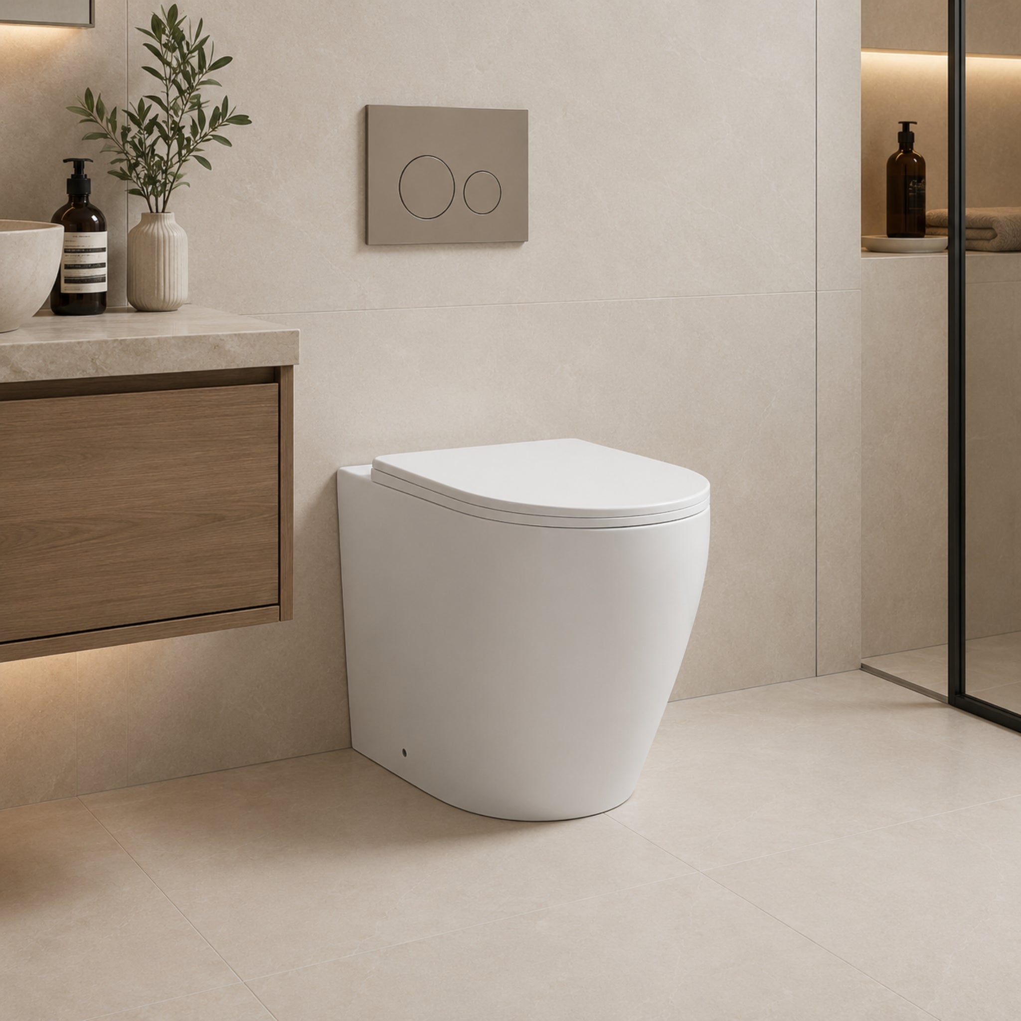VITO SERENO RIMLESS WALL FACED TOILET PAN GLOSS WHITE
