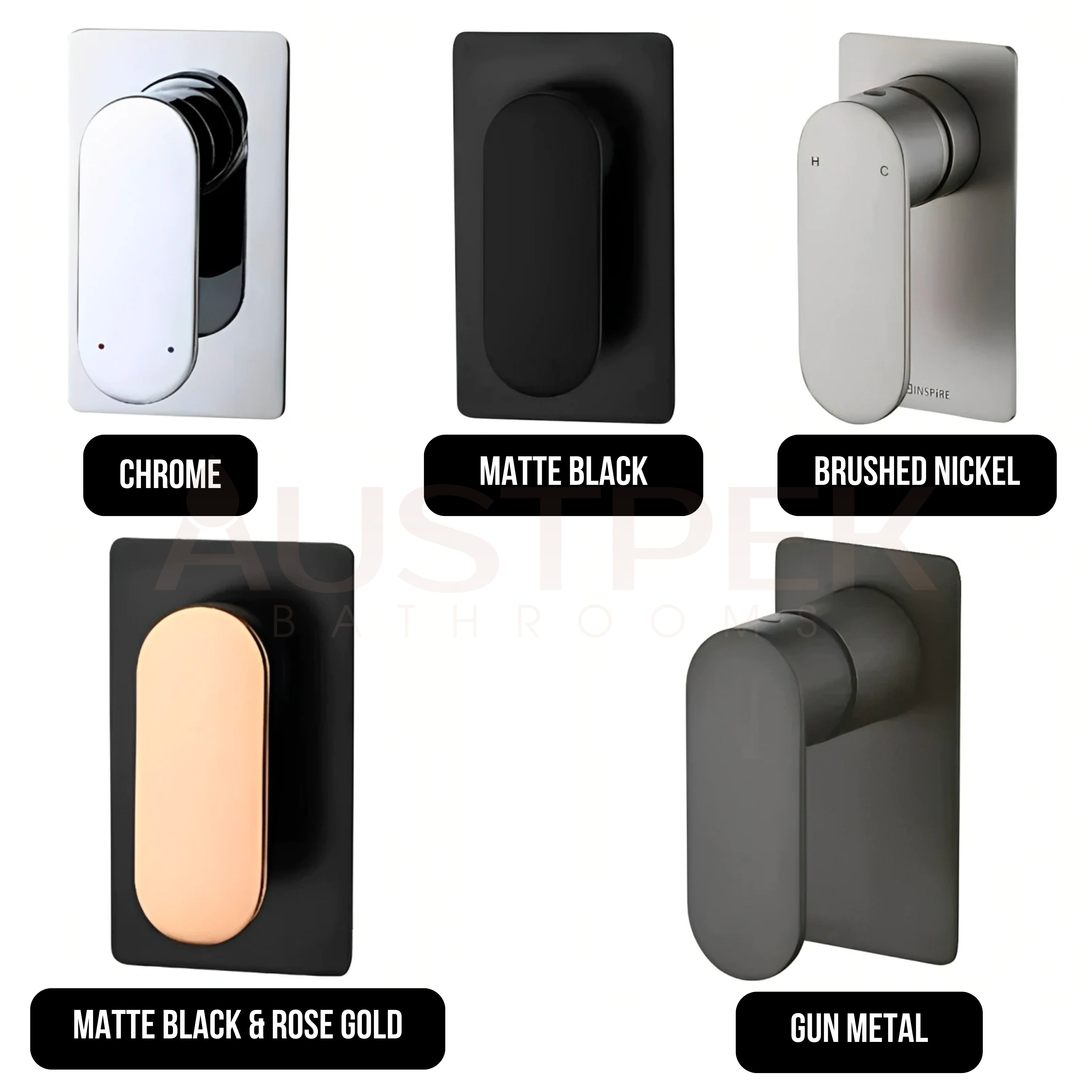 INSPIRE VETTO SHOWER WALL MIXER MATTE BLACK AND ROSE GOLD