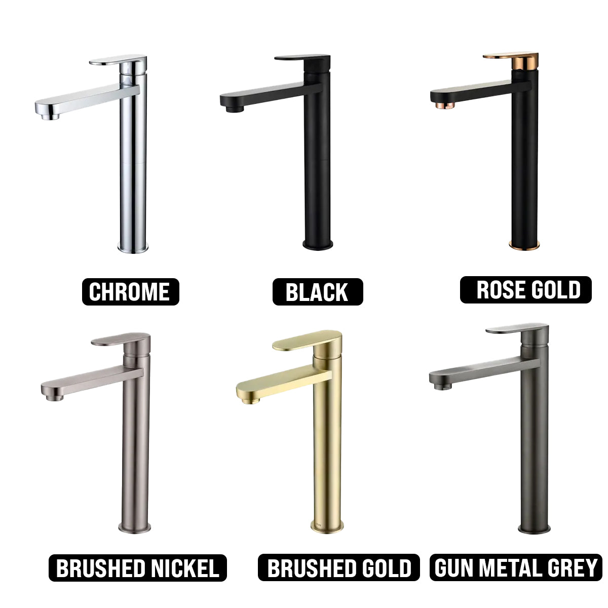 INSPIRE VETTO TALL BASIN MIXER MATTE BLACK AND ROSE GOLD
