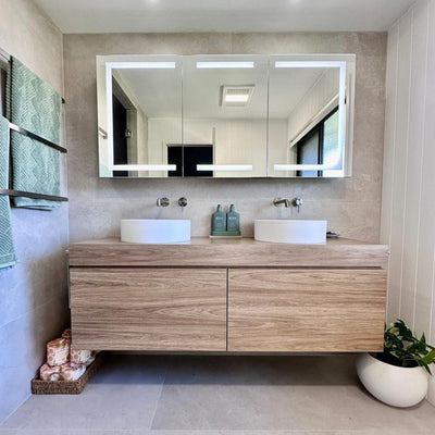 REMER VERA SILVER LED SHAVING CABINET 1500X700MM