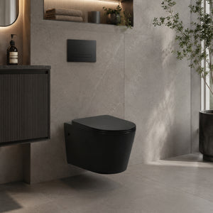 VITO RAINIA RIMLESS WALL HUNG TOILET PAN MATTE BLACK