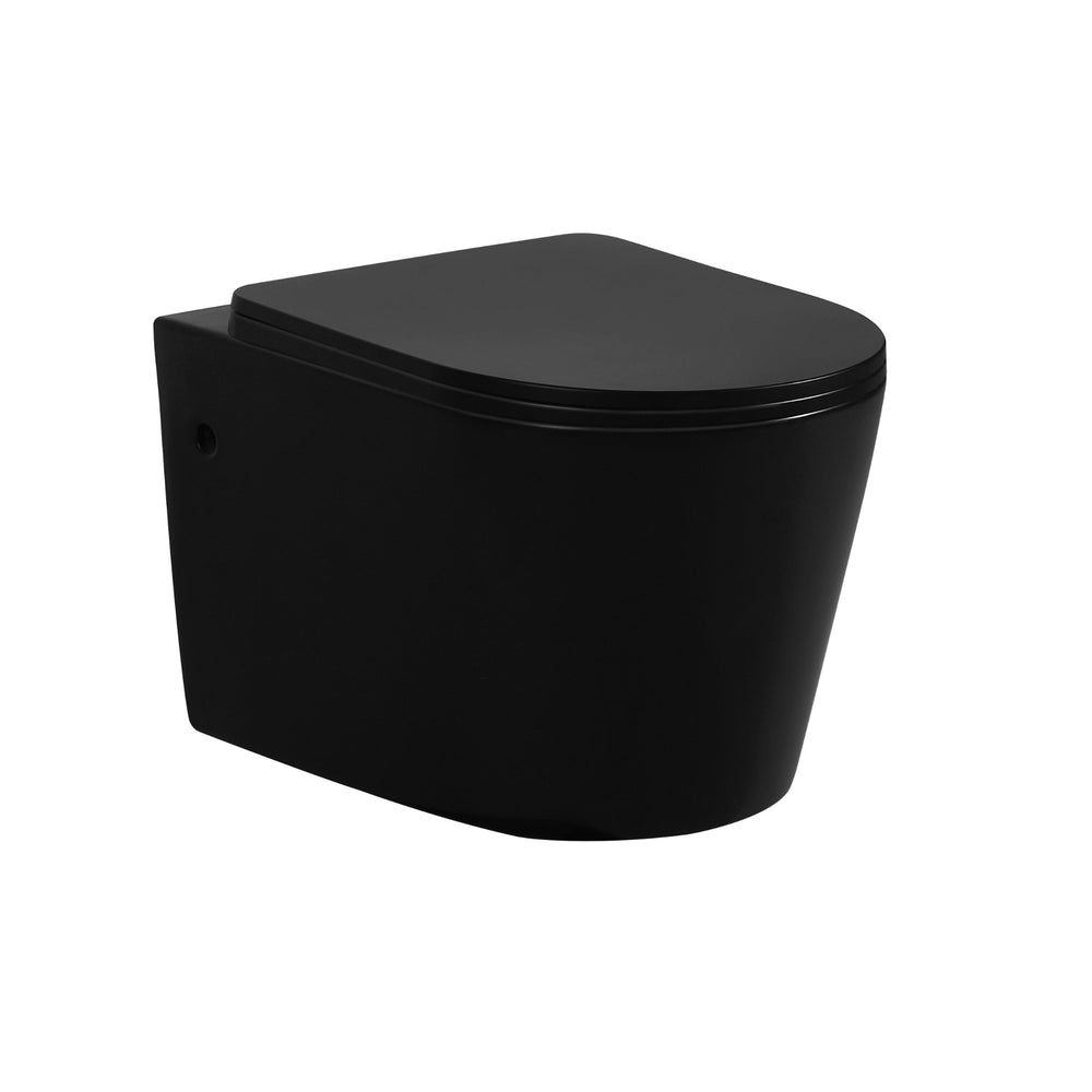 VITO RAINIA RIMLESS WALL HUNG TOILET PAN MATTE BLACK