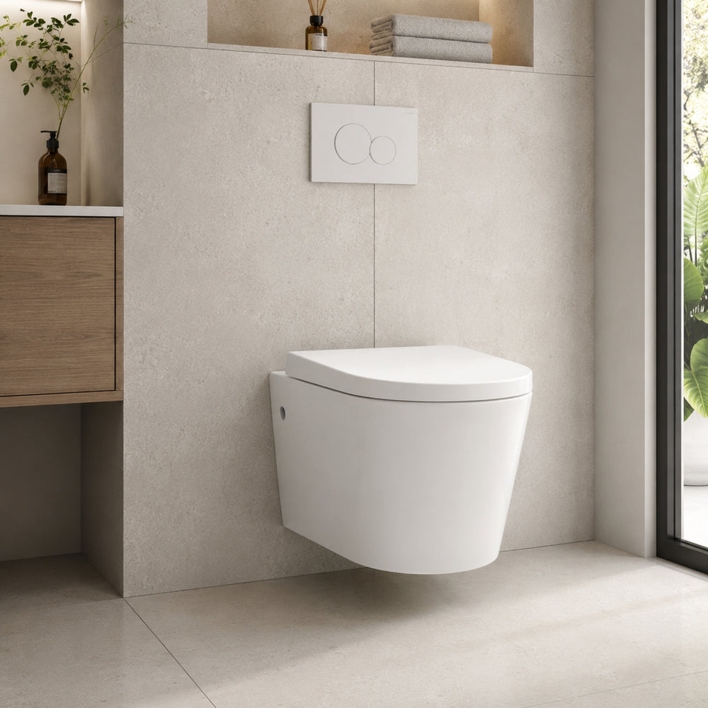 VITO RAINIA RIMLESS WALL HUNG TOILET PAN GLOSS WHITE