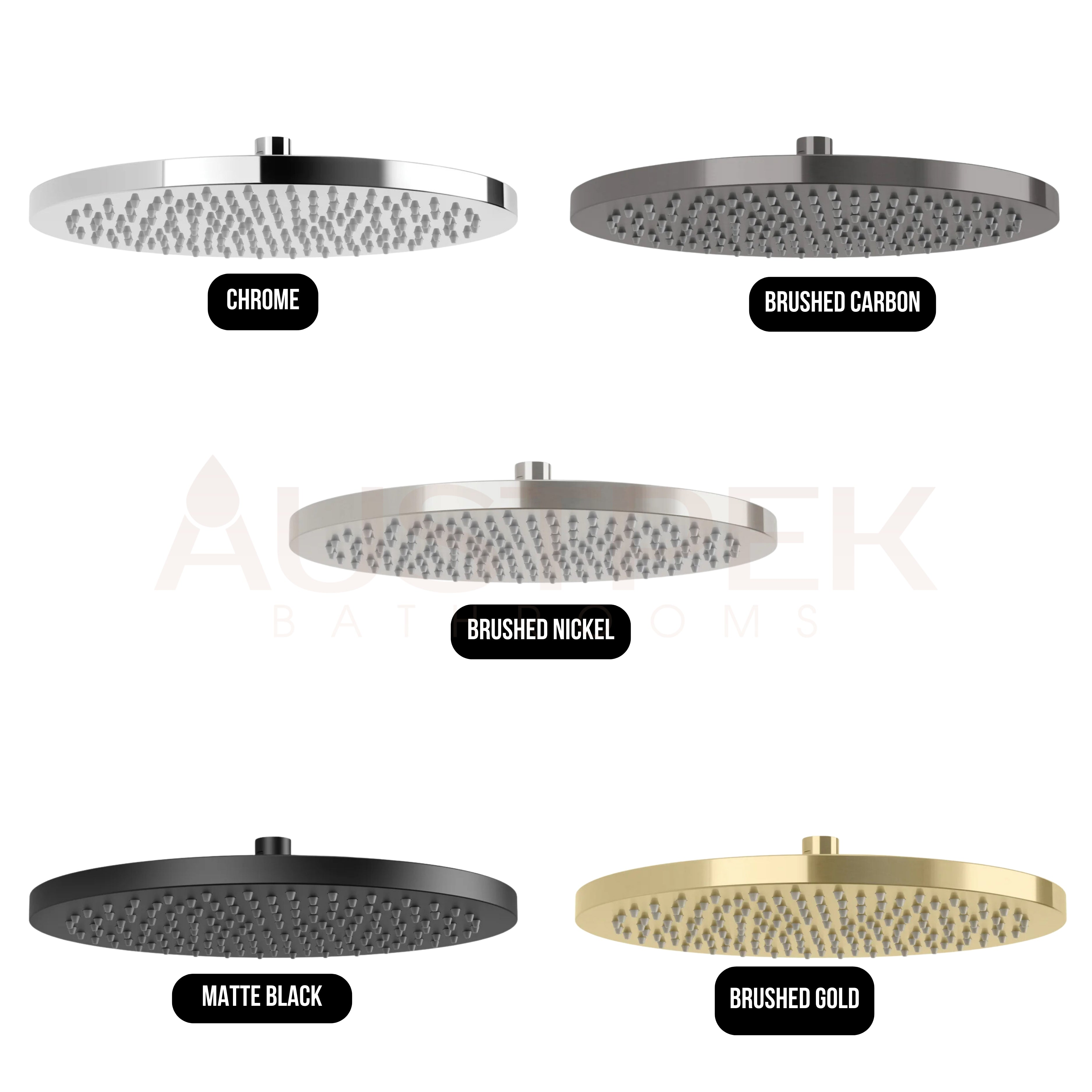 PHOENIX VIVID SHOWER ROSE ROUND 300MM MATTE BLACK