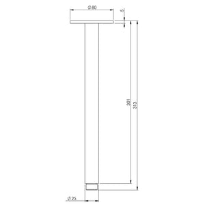 PHOENIX VIVID CEILING ARM 300MM BRUSHED BRONZE