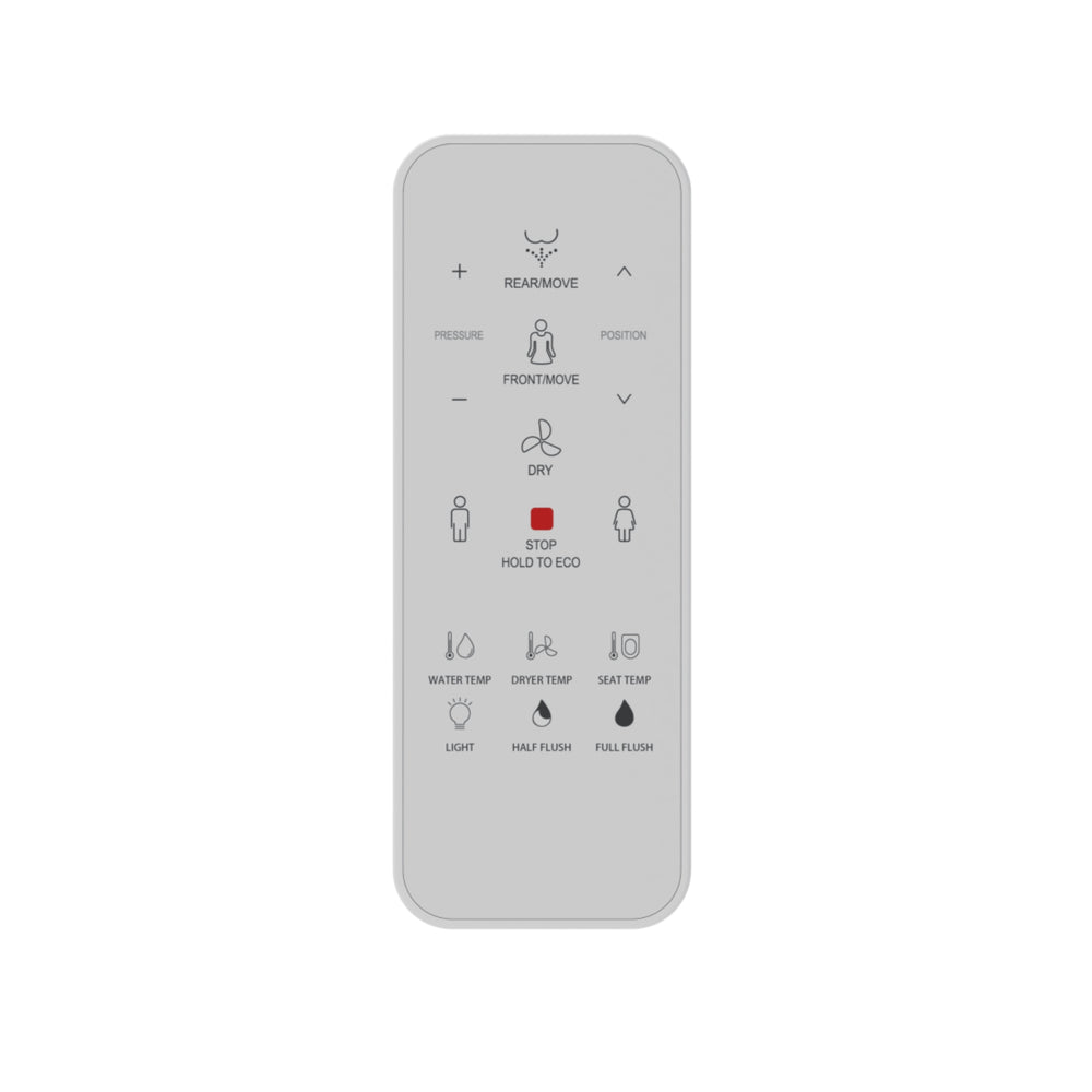 ZUMI NOVUS WALL HUNG SMART TOILET PACKAGE W/ INWALL CISTERN PUSH BUTTON AND REMOTE CONTROL (D-SHAPE) WHITE