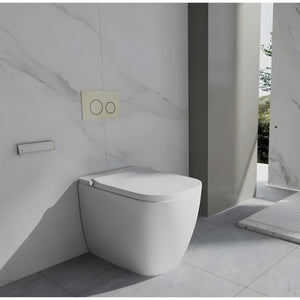 ZUMI NOVUS WALL FACED SMART TOILET PACKAGE W/ INWALL CISTERN PUSH BUTTON AND REMOTE CONTROL (D-SHAPE) WHITE
