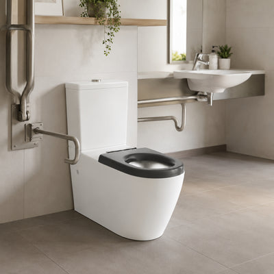 VITO CALIA DISABLE RIMLESS BACK TO WALL TOILET SUITE GLOSS WHITE