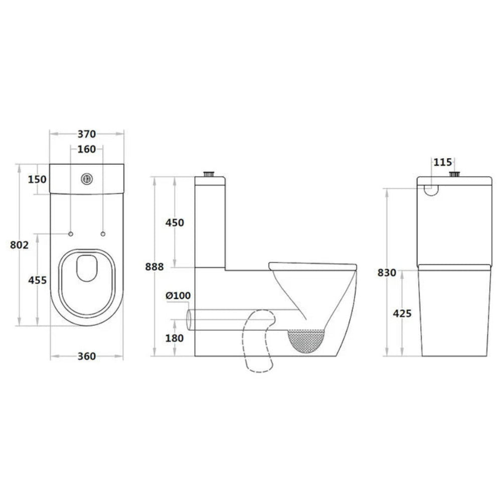 VITO CALIA DISABLE RIMLESS BACK TO WALL TOILET SUITE GLOSS WHITE