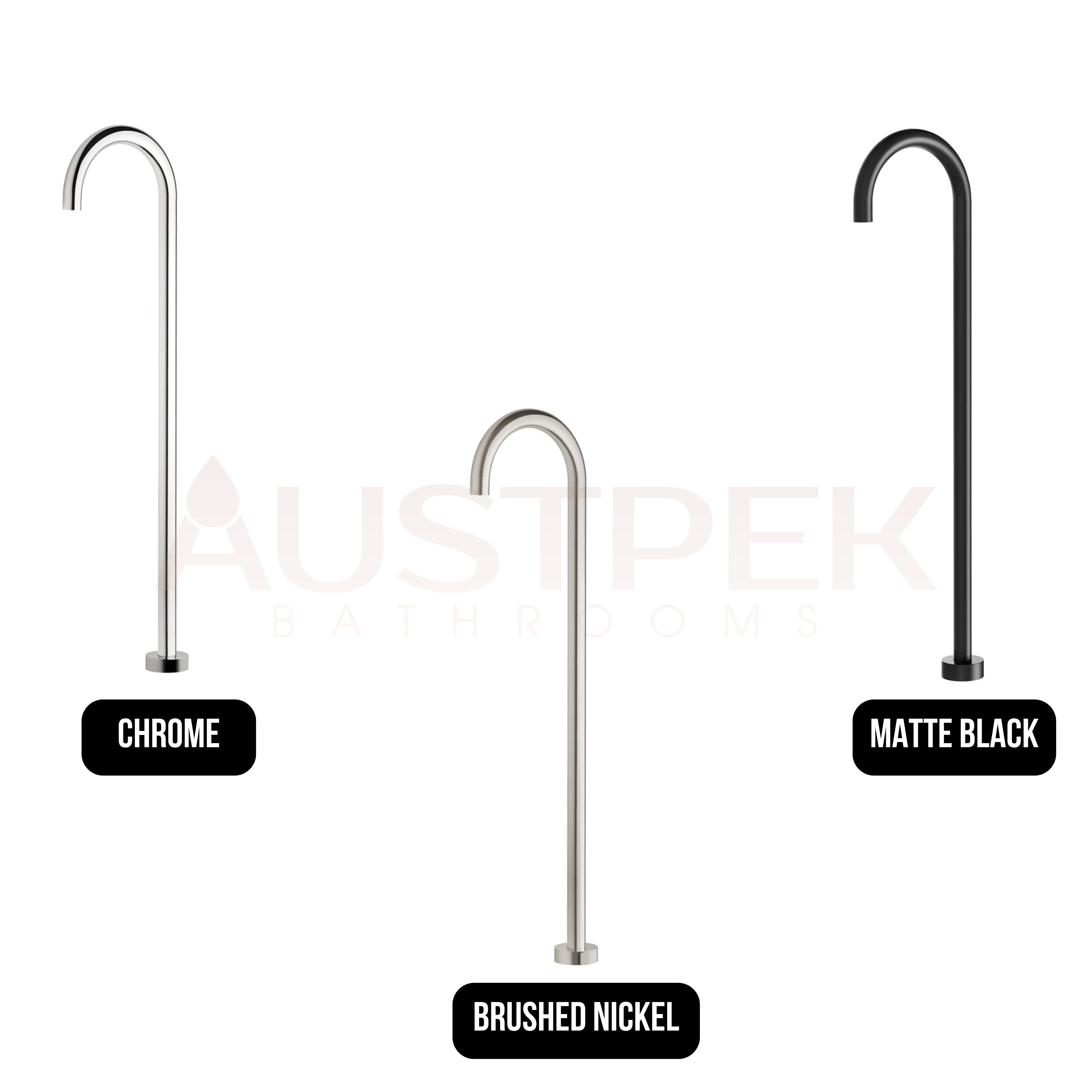 PHOENIX VIVID FLOOR MOUNTED BATH OUTLET 940MM BRUSHED NICKEL
