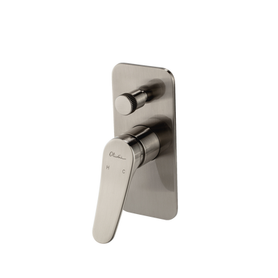 OLIVERI VERONA WALL MIXER WITH DIVERTER 180MM BRUSHED NICKEL