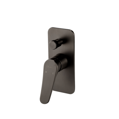 OLIVERI VERONA WALL MIXER WITH DIVERTER 180MM GUN METAL