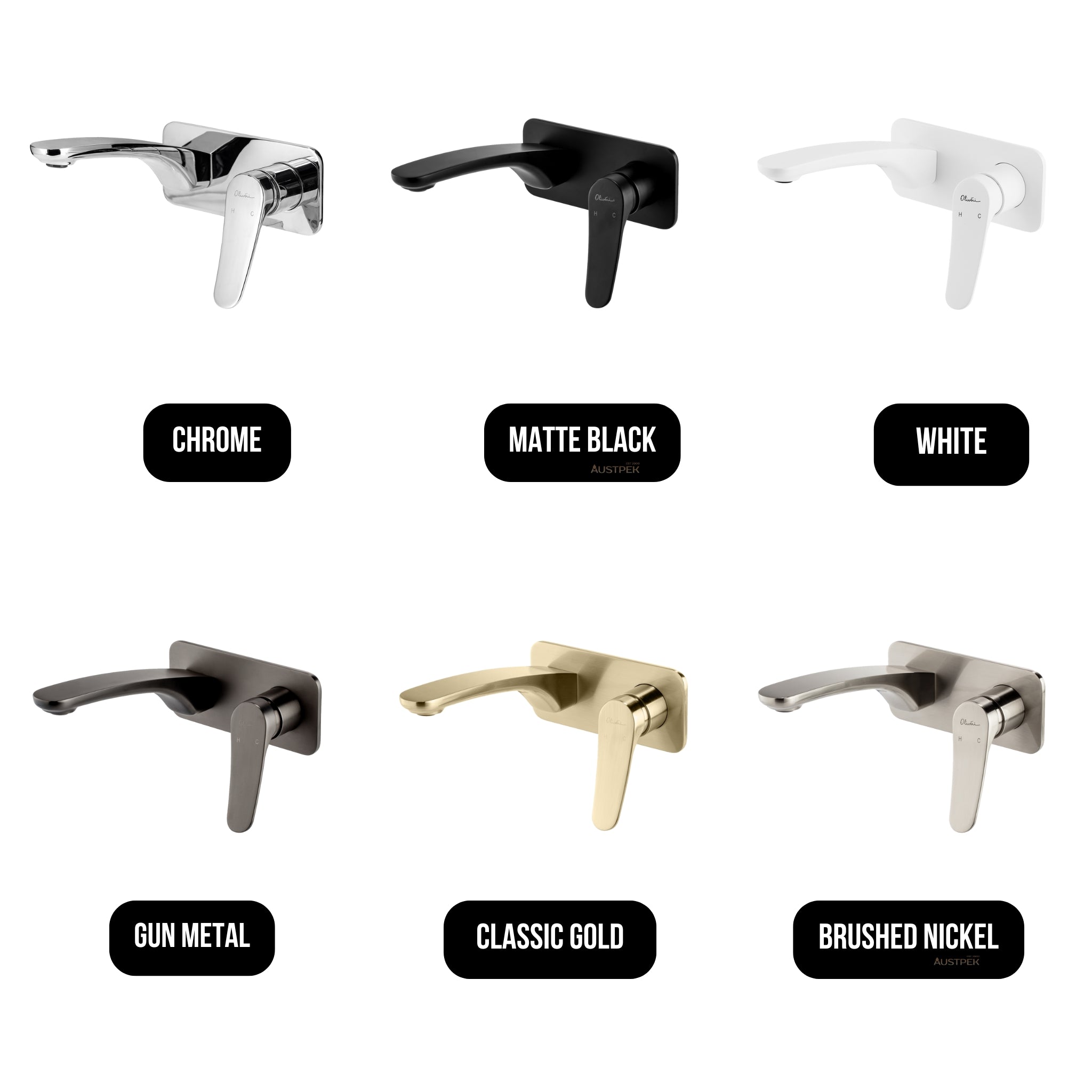 OLIVERI VERONA LEAD FREE WALL MIXER SET 180MM BRUSHED NICKEL