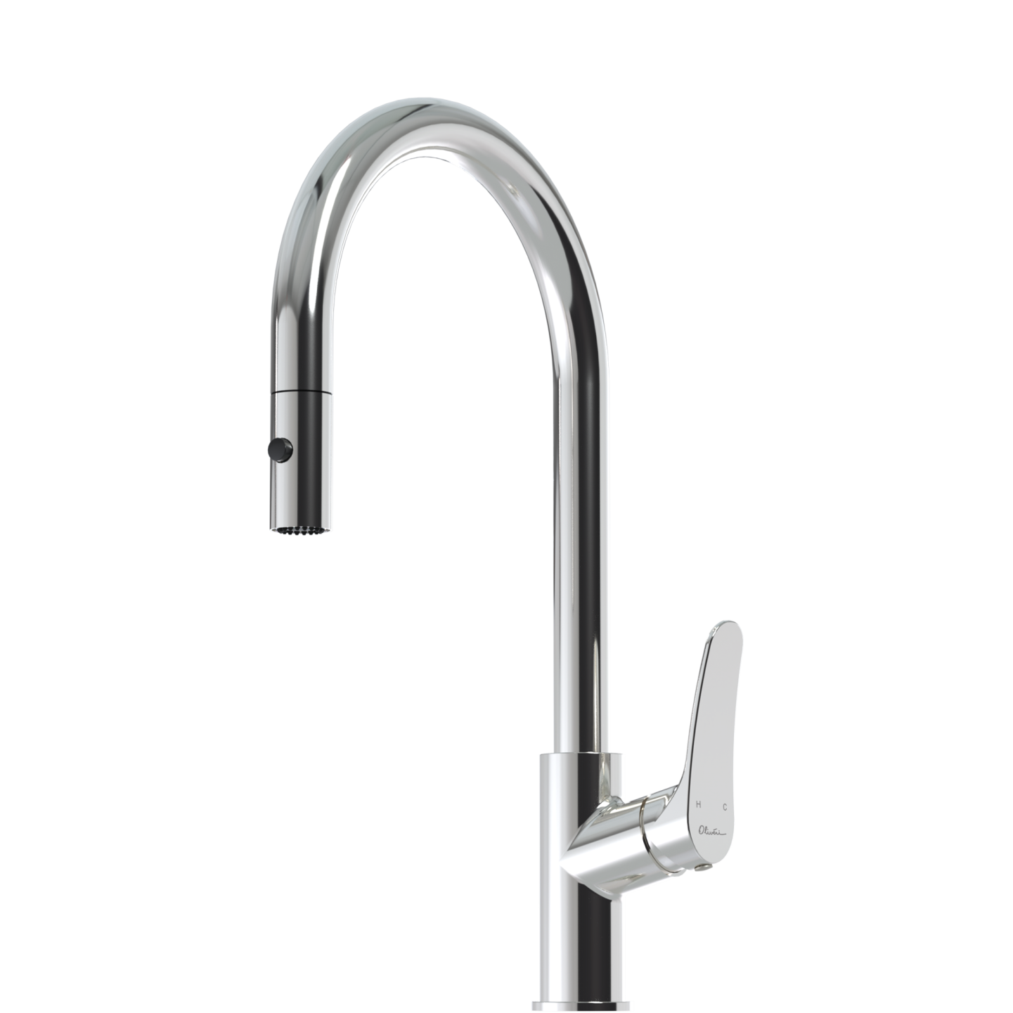 OLIVERI VERONA LEAD FREE PULL OUT GOOSE NECK SPRAY MIXER 431MM CHROME