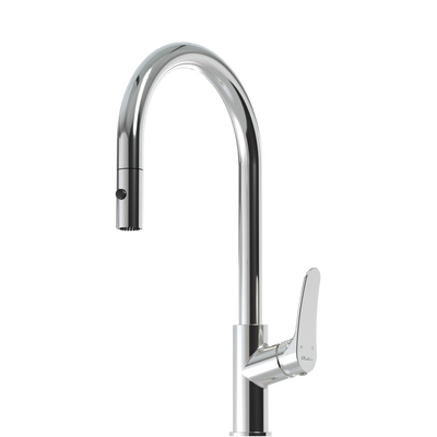OLIVERI VERONA LEAD FREE PULL OUT GOOSE NECK SPRAY MIXER 431MM CHROME