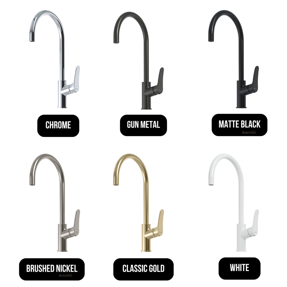 OLIVERI VERONA PULL OUT GOOSE NECK SPRAY MIXER 431MM MATTE BLACK