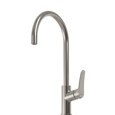 OLIVERI VERONA LEAD FREE GOOSE NECK MIXER 431MM BRUSHED NICKEL