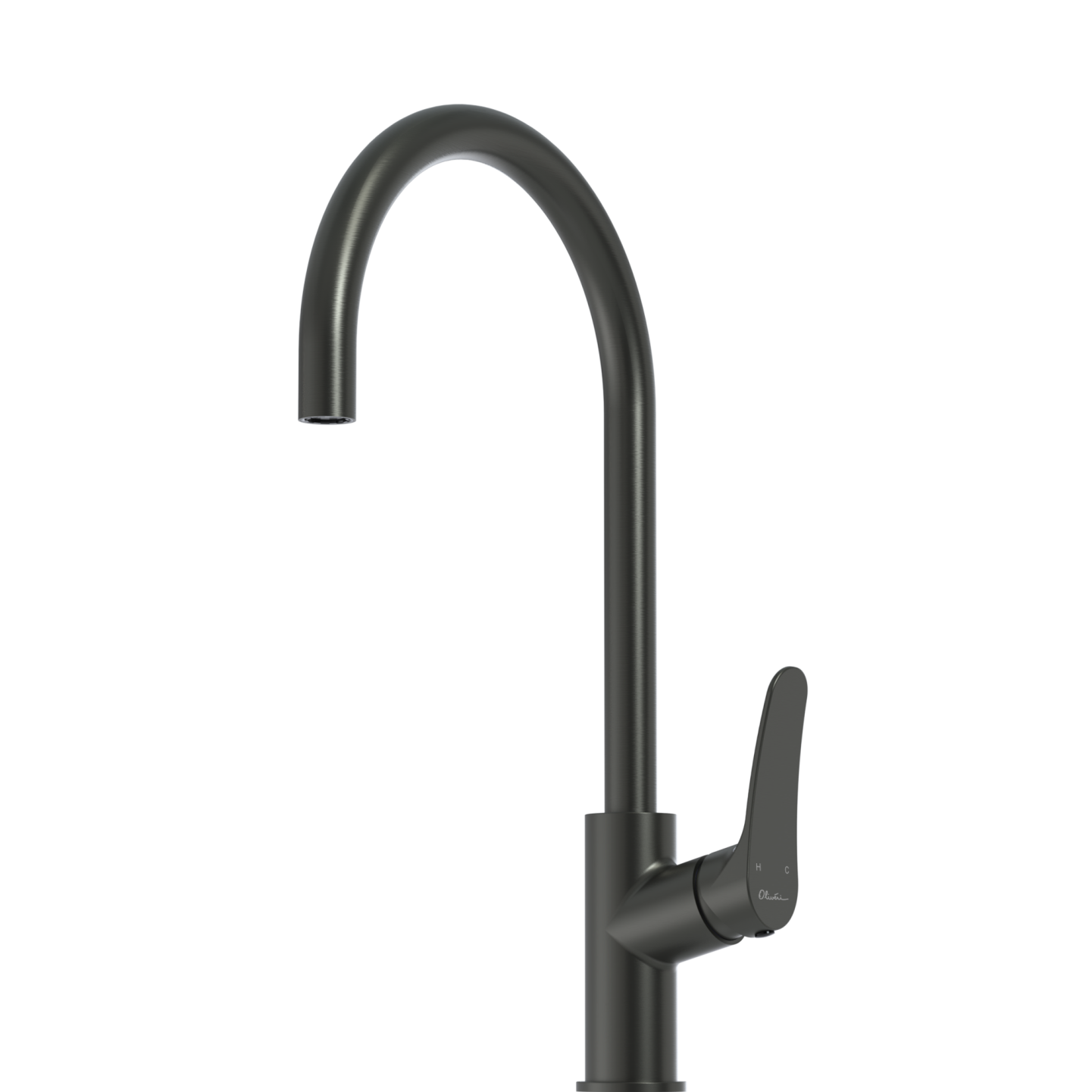 OLIVERI VERONA LEAD FREE GOOSE NECK MIXER 431MM GUN METAL