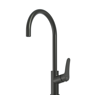OLIVERI VERONA LEAD FREE GOOSE NECK MIXER 431MM GUN METAL