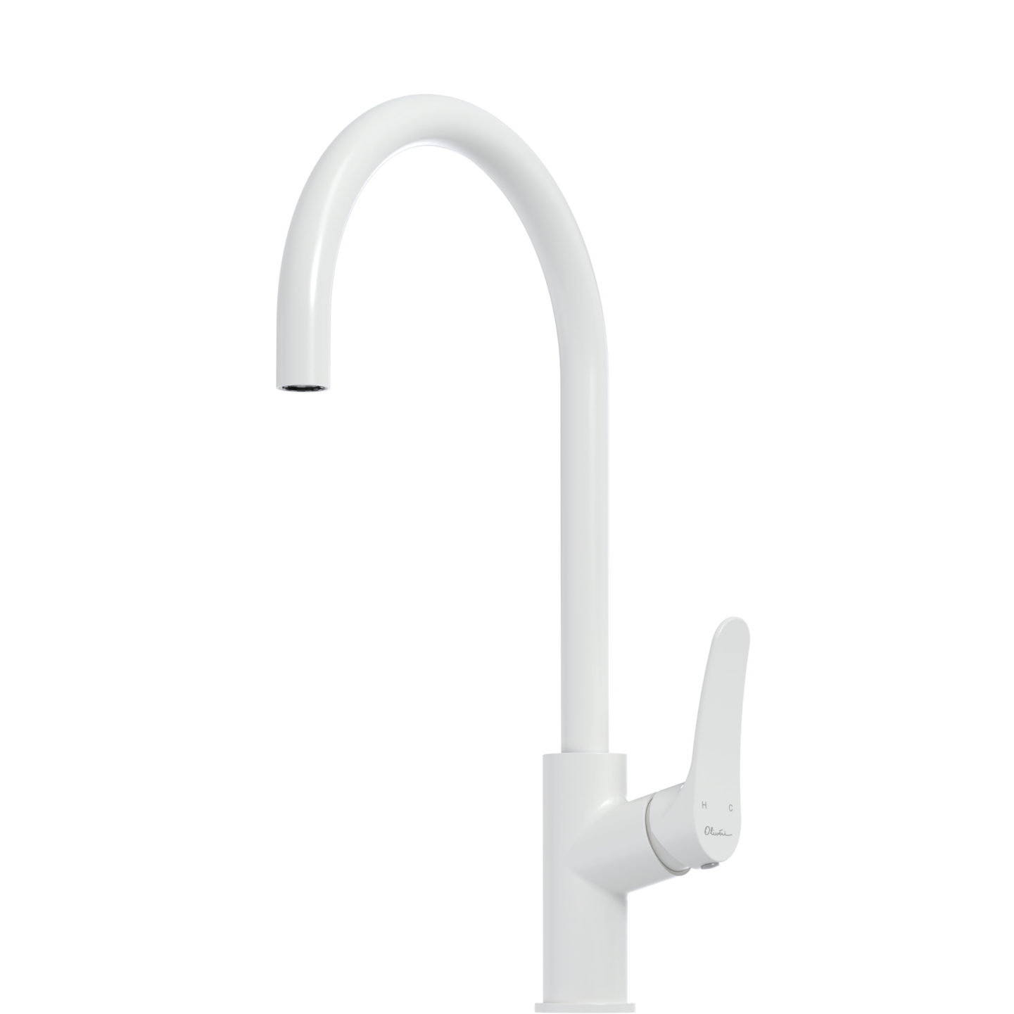 OLIVERI VERONA LEAD FREE GOOSE NECK MIXER 431MM WHITE