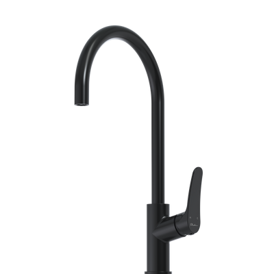 OLIVERI VERONA LEAD FREE GOOSE NECK MIXER 431MM MATTE BLACK