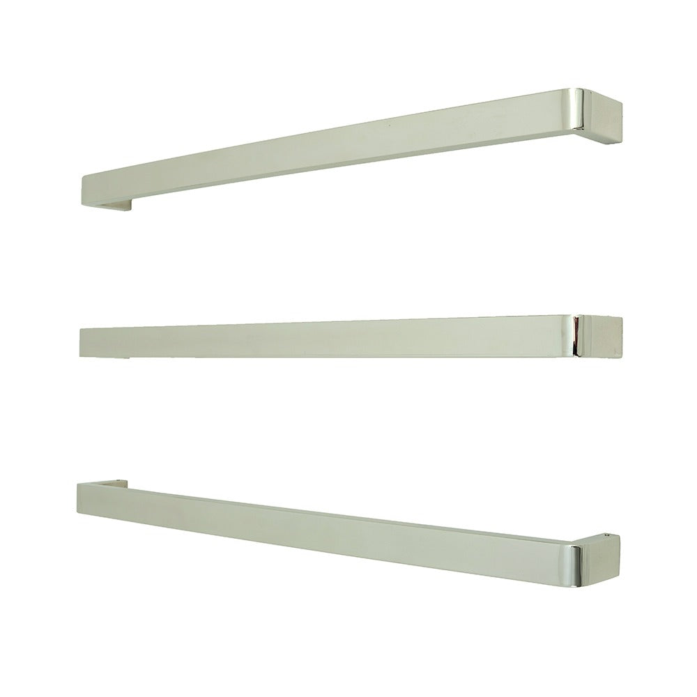 RADIANT HEATING VAIL CURVED HEATED SINGLE TOWEL RAIL CHROME 650MM