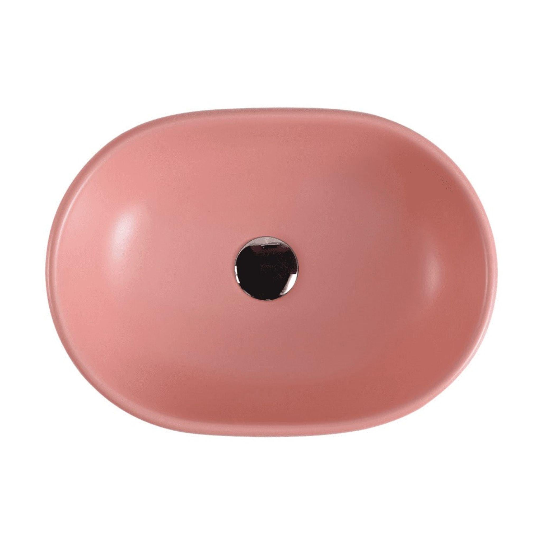MERCIO VALE OVAL ABOVE COUNTER BASIN MATTE PINK 470MM