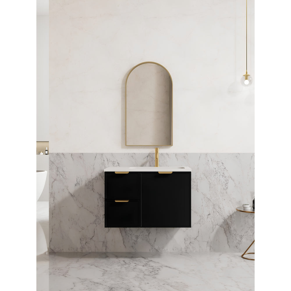 VITO VETRA ARCHED ALUMINUM FRAMED MIRROR BRUSHED GOLD 600X900MM