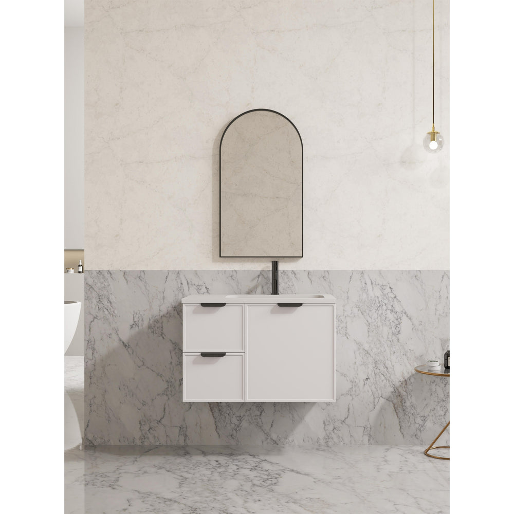 VITO VETRA ARCHED ALUMINUM FRAMED MIRROR MATTE BLACK 600X900MM