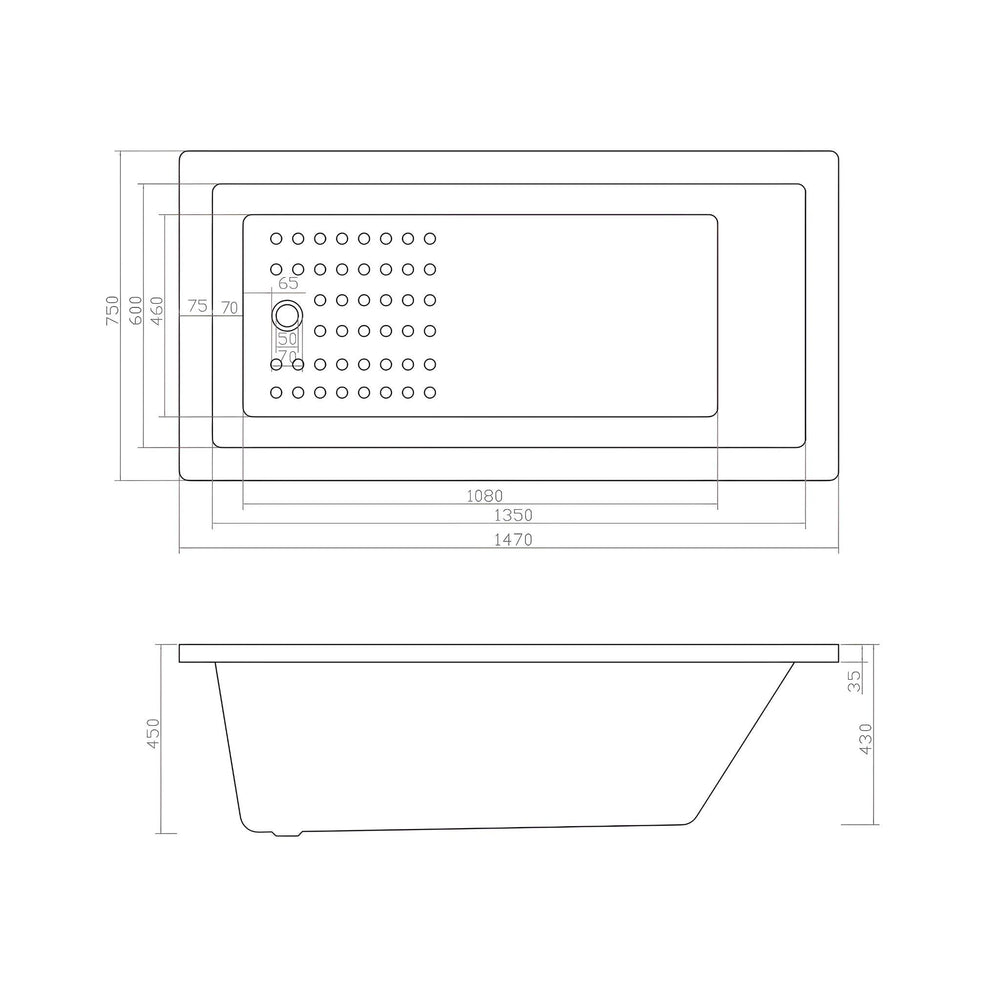 LUKKA VIVA ISLAND BATHTUB GLOSS WHITE 1470MM
