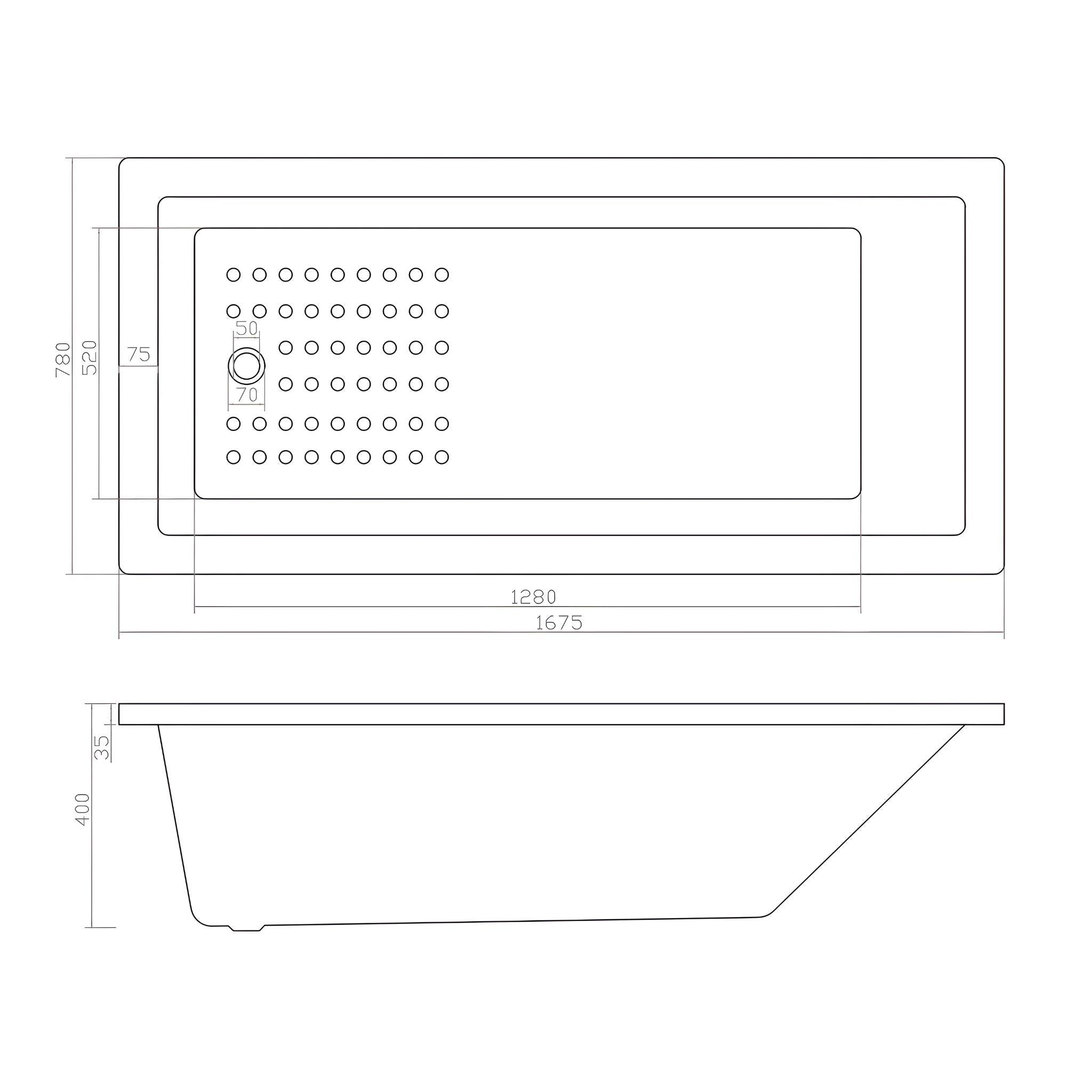 LUKKA VIVA ISLAND BATHTUB GLOSS WHITE 1675MM