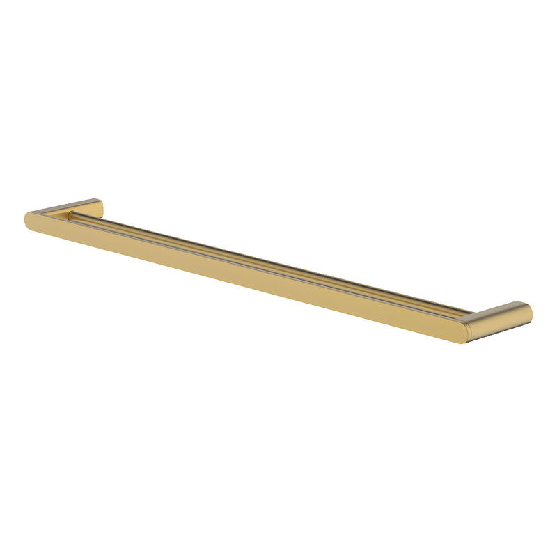ABEY VELA NON-HEATED DOUBLE TOWEL RAIL BRUSHED BRASS 760MM