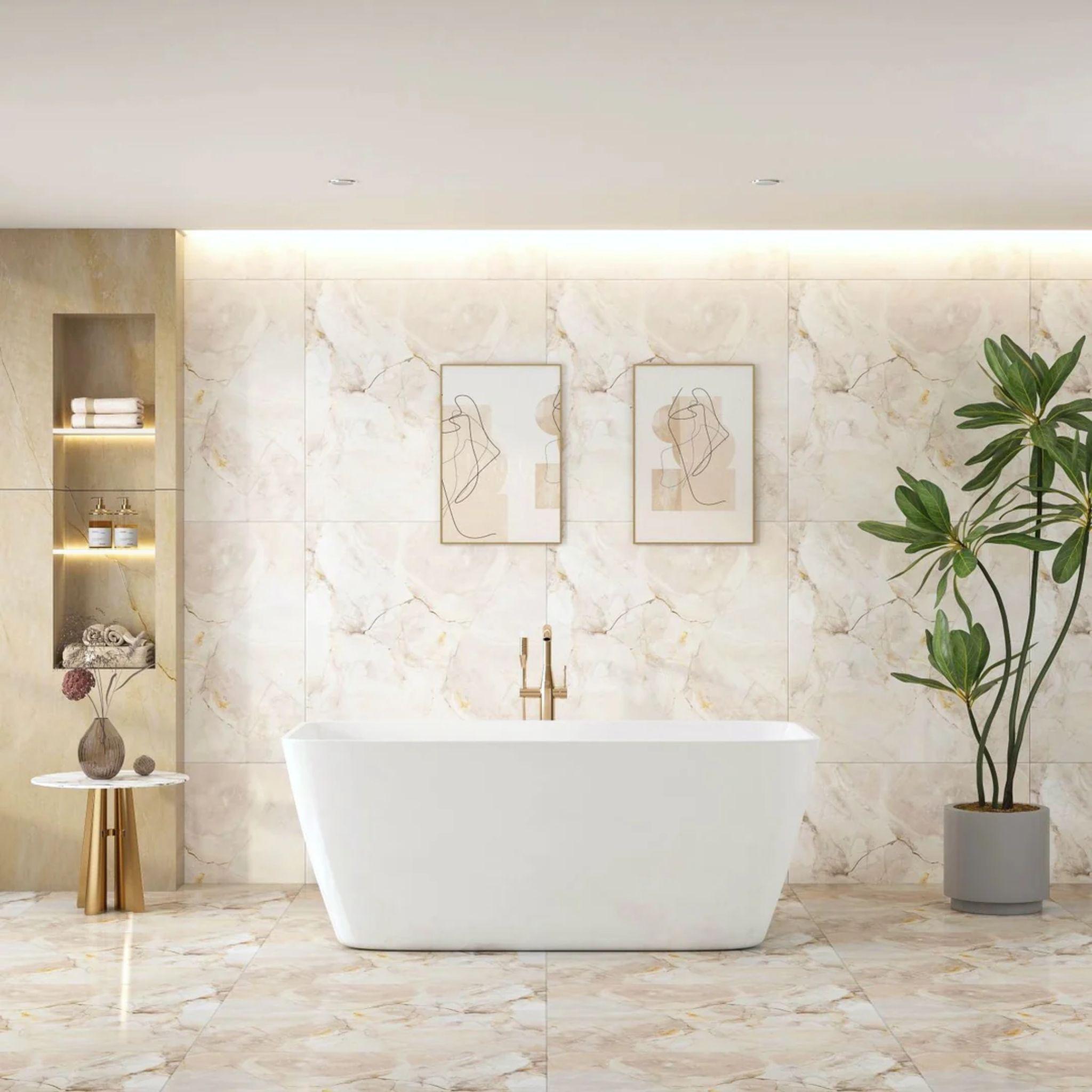 MERCIO VENICE FREESTANDING BATHTUB GLOSS WHITE 1500MM