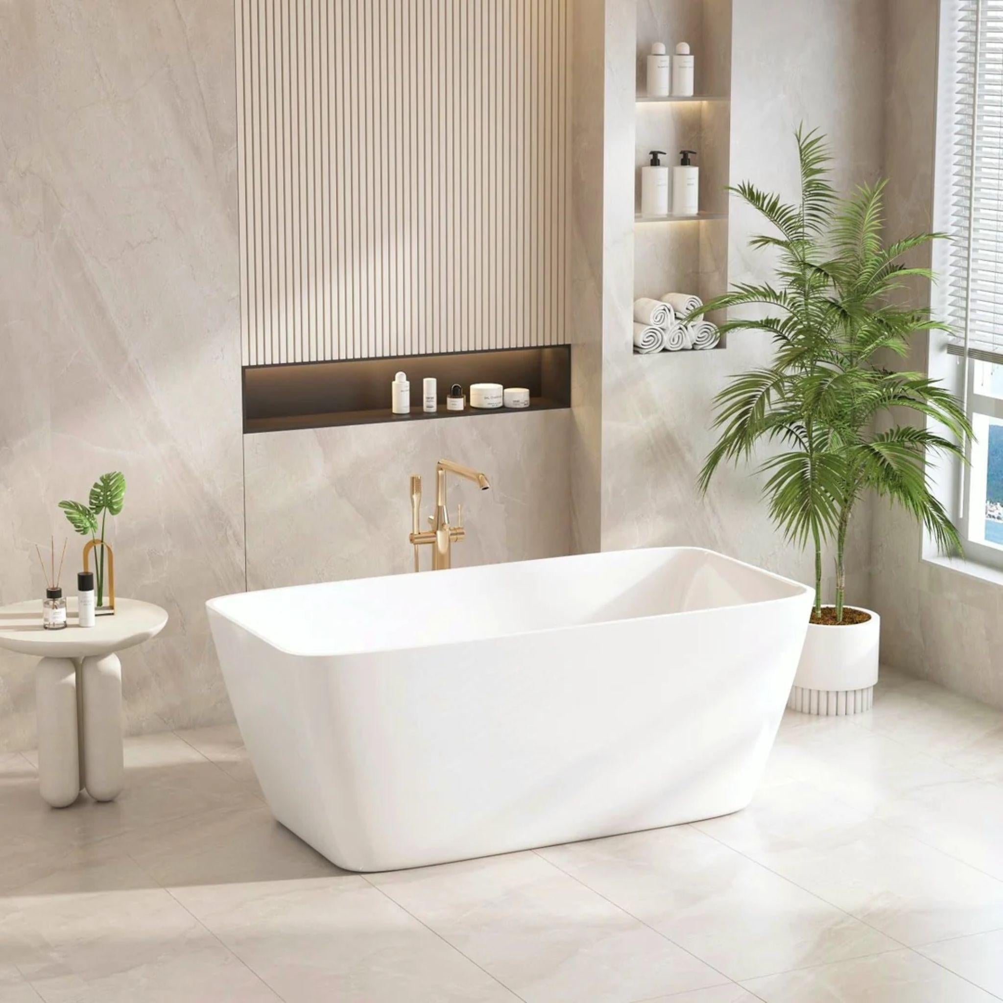 MERCIO VENICE FREESTANDING BATHTUB GLOSS WHITE 1500MM
