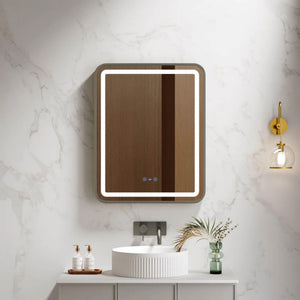 MERCIO VENUS FRAMED RECTANGULAR LED MIRROR GUN METAL 600X750MM