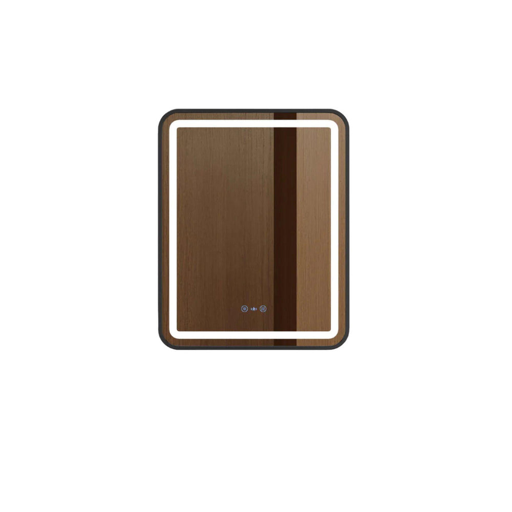 MERCIO VENUS FRAMED RECTANGULAR LED MIRROR MATTE BLACK 600X750MM