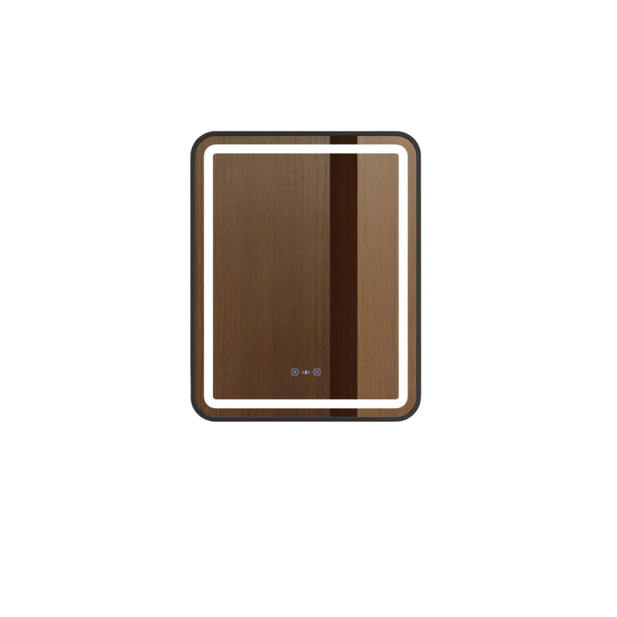 MERCIO VENUS FRAMED RECTANGULAR LED MIRROR MATTE BLACK 600X750MM