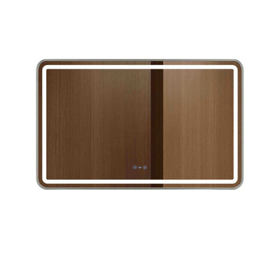 MERCIO VENUS FRAMED RECTANGULAR LED MIRROR BRUSHED NICKEL 1200X750MM