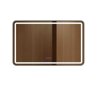 MERCIO VENUS FRAMED RECTANGULAR LED MIRROR GUN METAL 1200X750MM