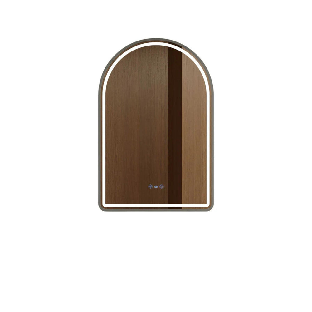 MERCIO VENUS FRAMED ARCH LED MIRROR GUN METAL 600X900MM