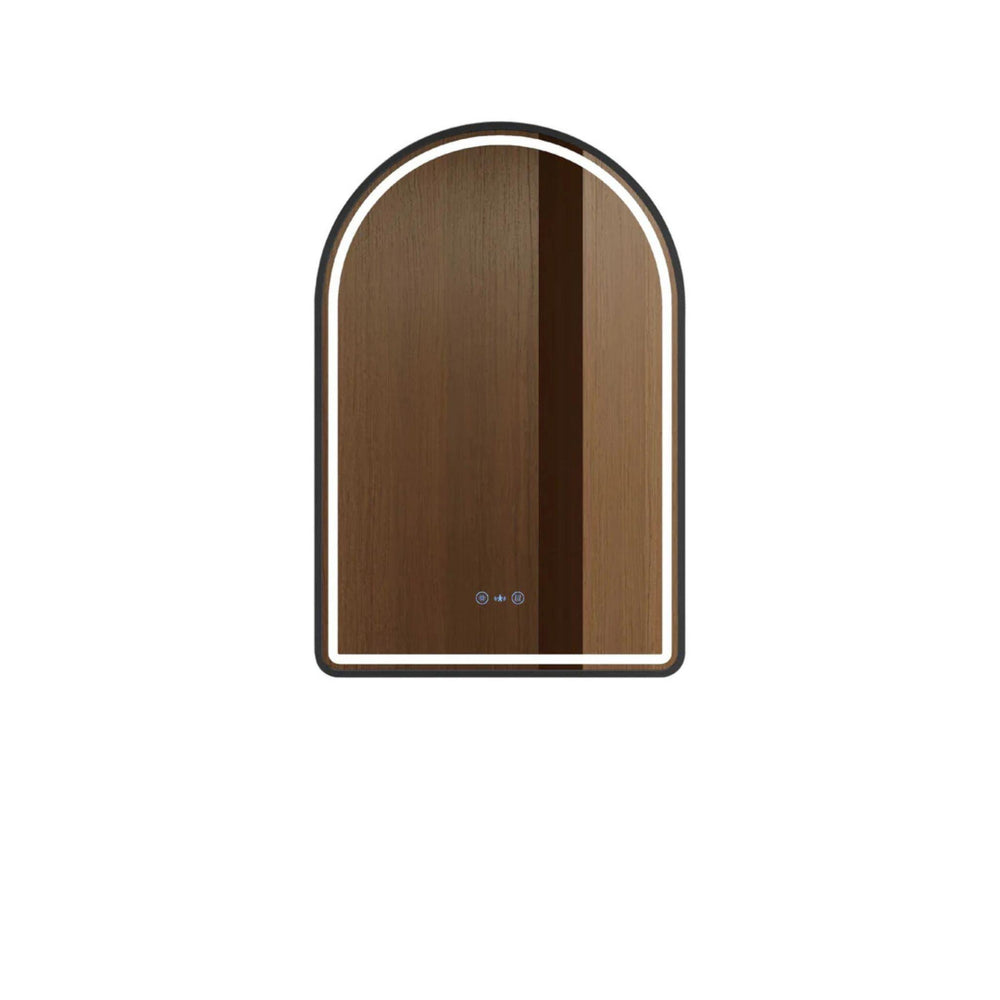 MERCIO VENUS FRAMED ARCH LED MIRROR MATTE BLACK 600X900MM