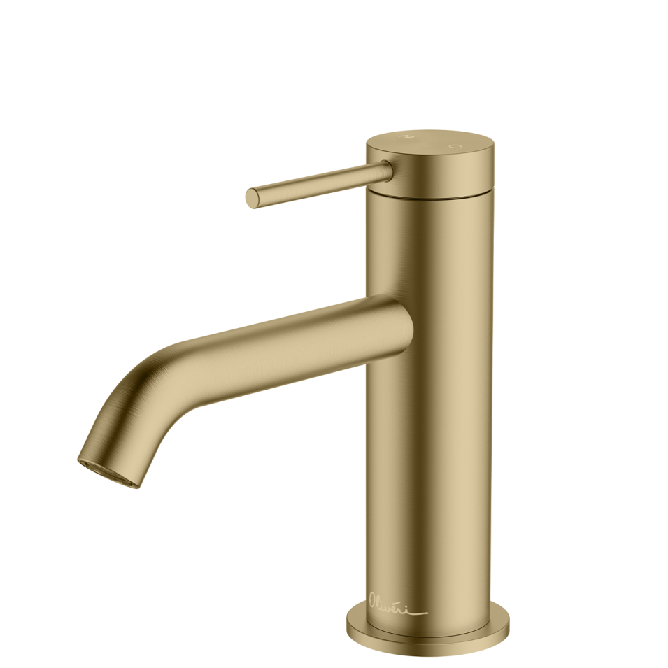 OLIVERI VENICE LEAD FREE CURVED BASIN MIXER 153MM CLASSIC GOLD