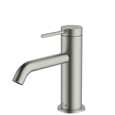 OLIVERI VENICE LEAD FREE CURVED BASIN MIXER 153MM BRUSHED NICKEL
