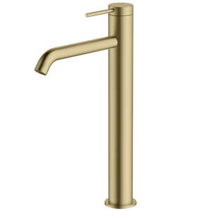 OLIVERI VENICE CURVED TALL BASIN MIXER 318MM CLASSIC GOLD