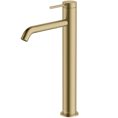 OLIVERI VENICE LEAD FREE CURVED TOWER BASIN MIXER 318MM CLASSIC GOLD