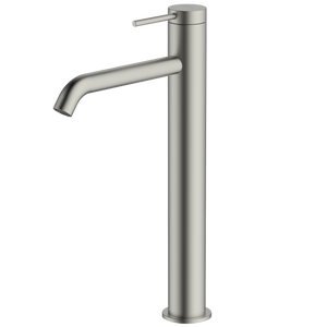 OLIVERI VENICE CURVED TALL BASIN MIXER 318MM BRUSHED NICKEL
