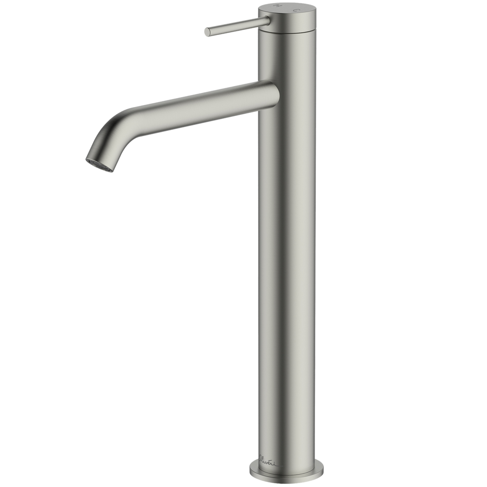 OLIVERI VENICE CURVED TOWER BASIN MIXER 318MM BRUSHED NICKEL