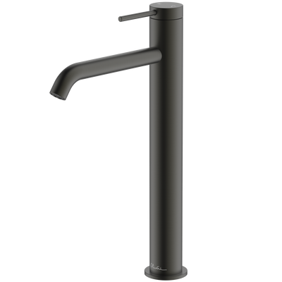 OLIVERI VENICE LEAD FREE CURVED TOWER BASIN MIXER 318MM GUN METAL