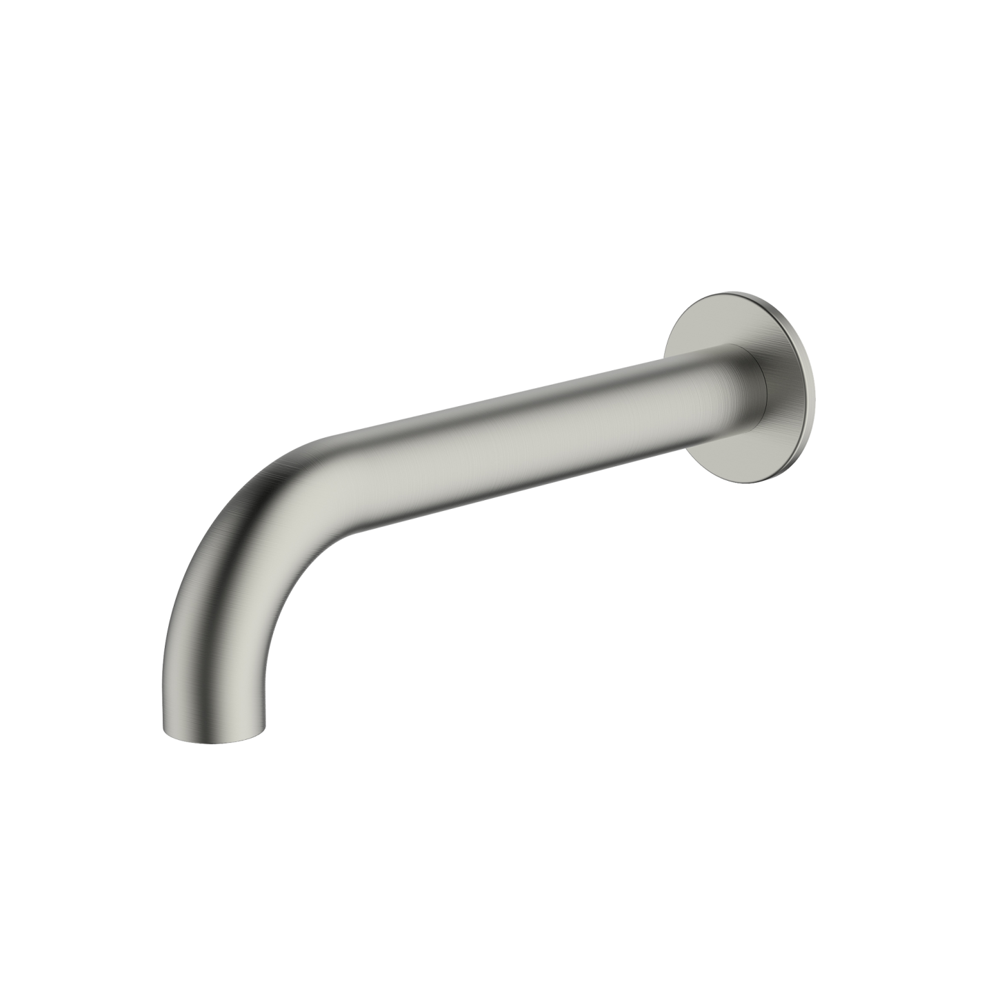 OLIVERI VENICE CURVED WALL SPOUT 200MM BRUSHED NICKEL