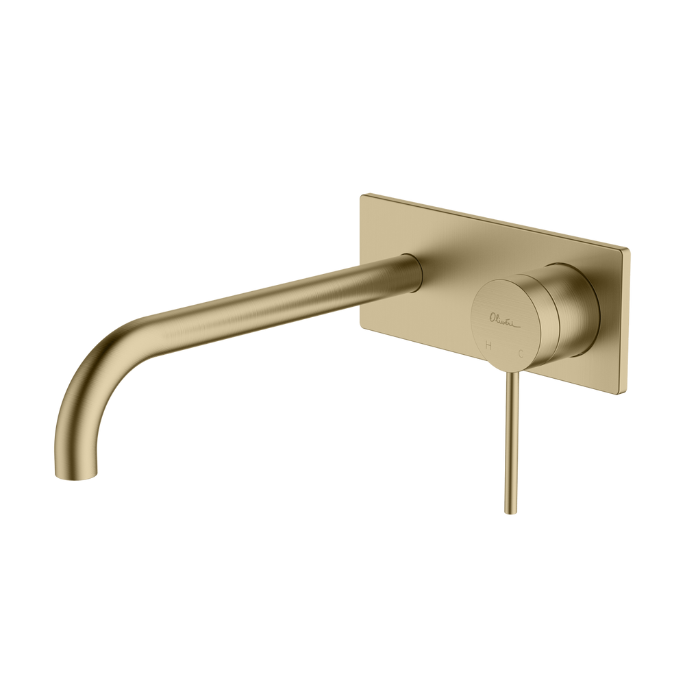 OLIVERI VENICE CURVED WALL MIXER SET CLASSIC GOLD